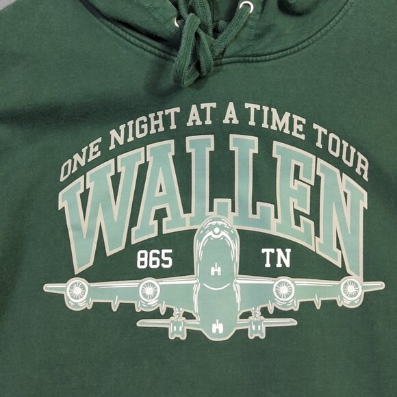 Morgan Wallen Hoodie Men's 2XL Green Pullover One Night At A Time Tour 2024 - Picture 3 of 14